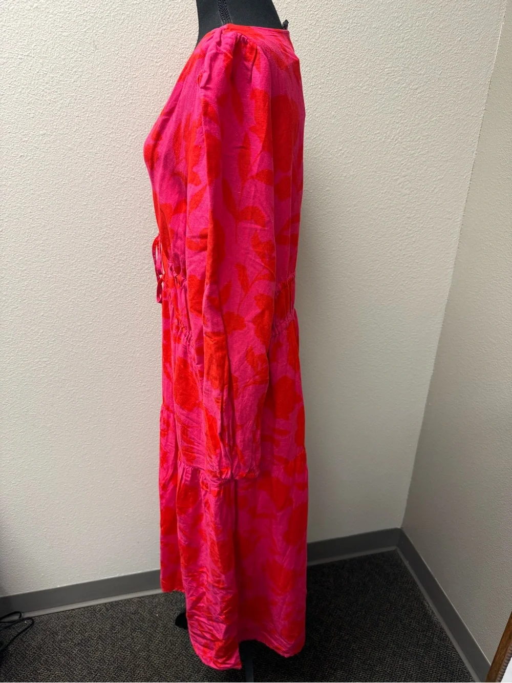 NWT Kate Spade NWT Large Pink Red Floral Midi Maxi Dress Romantic Boho Gown